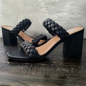 Dolce Vita Black Braided Heeled Sandals Women's Size 9.5